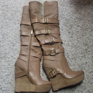 - Knee High Wedge Boots